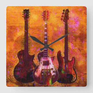 Horloge Carrée Three Guitars