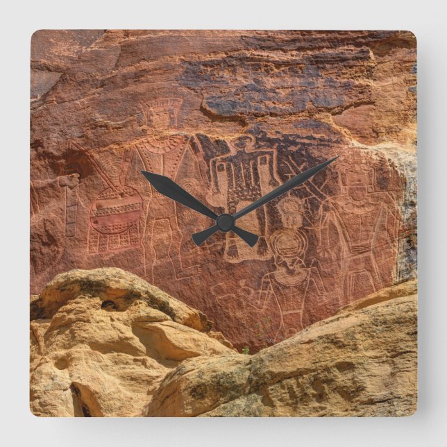 Horloge Carrée Three Kings Petroglyph - Mcconkie Ranch - Utah (Recto)