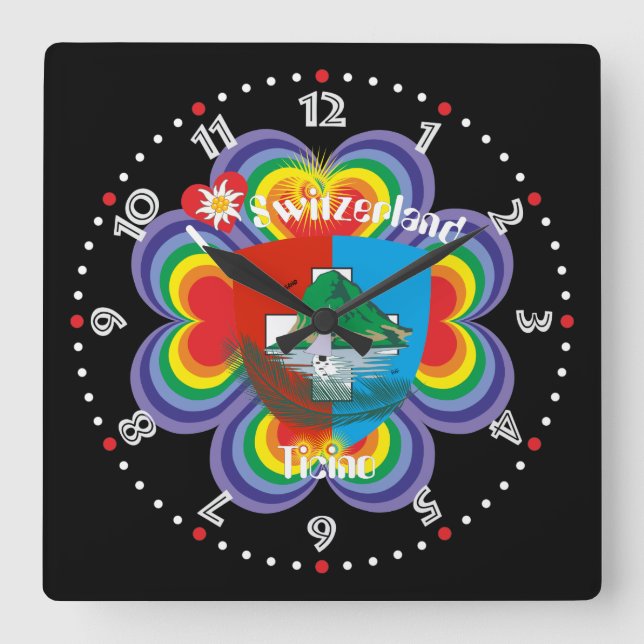 Horloge Carrée Ticino Suisse Svizzera Svizra (Recto)