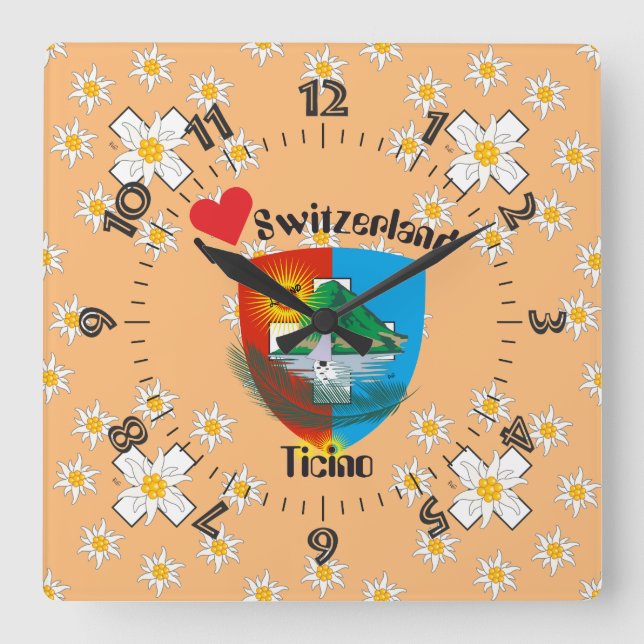 Horloge Carrée Ticino Suisse Svizzera Svizra (Recto)
