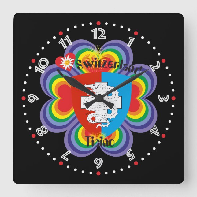 Horloge Carrée Ticino Suisse Svizzera Svizra (Recto)