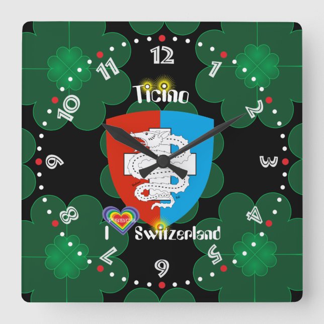 Horloge Carrée Ticino Suisse Svizzera Svizra (Recto)