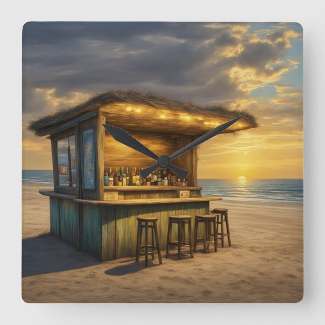 Horloge Carrée Tiki Bar - 4 - (Recto)