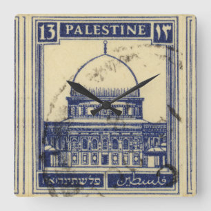 Horloge Carrée timbre antique palestinien 1920_ folklor palestine