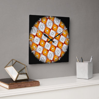 Horloge Carrée Time and illustrated art on your wall.