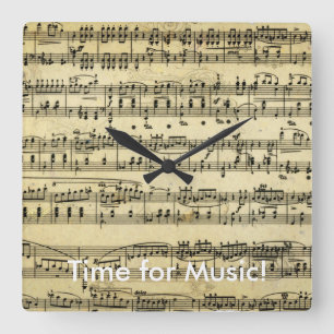 Horloge Carrée Time for Music Clock