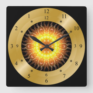 Horloge Carrée Time Machine Clock ~ Toasted Sun ~