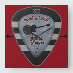 Horloge Carrée time to rock/ a guitch