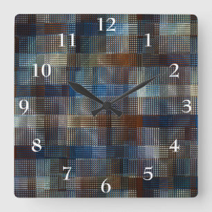 Horloge Carrée Tissage métallique