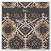 Tissu d'ethnie tribale Mudcloth noir et brun