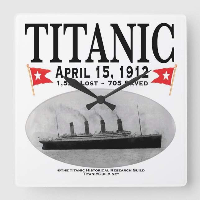 Horloge Carrée Titanic Ghost Shiclock (Recto)