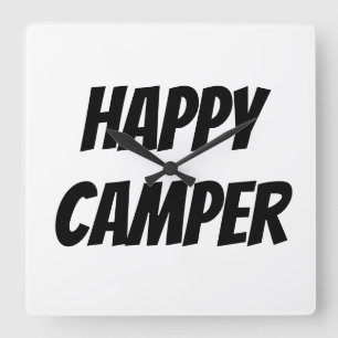 Horloge Carrée Titre : Joyeux Campeur Drôle de Camping Aventure E