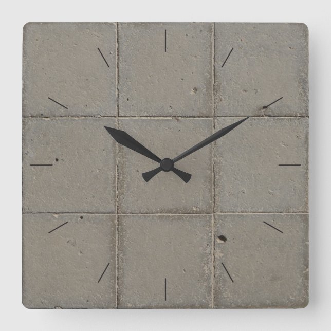 Horloge Carrée TITRES BRIQUES | décoration industrielle (Recto)