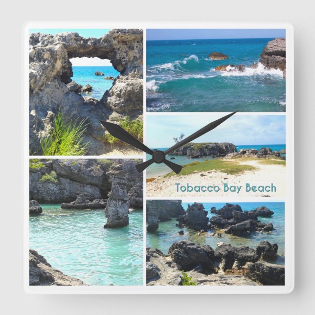 Horloge Carrée Tobacco Bay Beach, Bermudes (Recto)