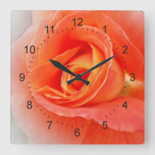 Horloge Carrée tons rose pastel