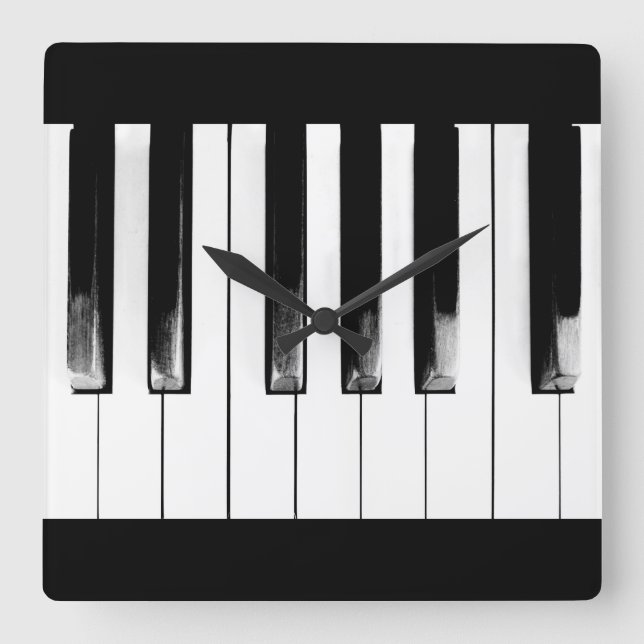 Horloge Carrée Touches de piano anciennes (Recto)