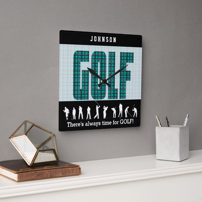 Horloge Carrée Toujours du temps pour le golf (Bureau)