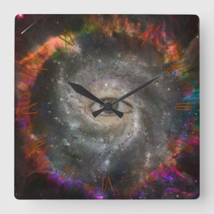 Horloge Carrée Tous voir l'oeil dans l'espace