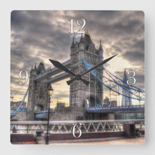 Horloge Carrée Tower Bridge & The Shard, Londres, Angleterre