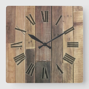 Horloge Carrée Travail du bois