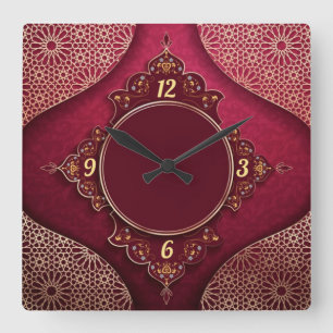 Horloge Carrée Très beau style caligraphique