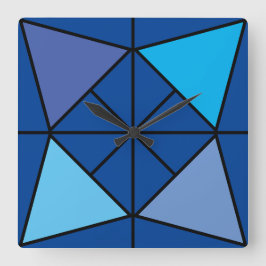 Horloge Carrée Triangle bleu