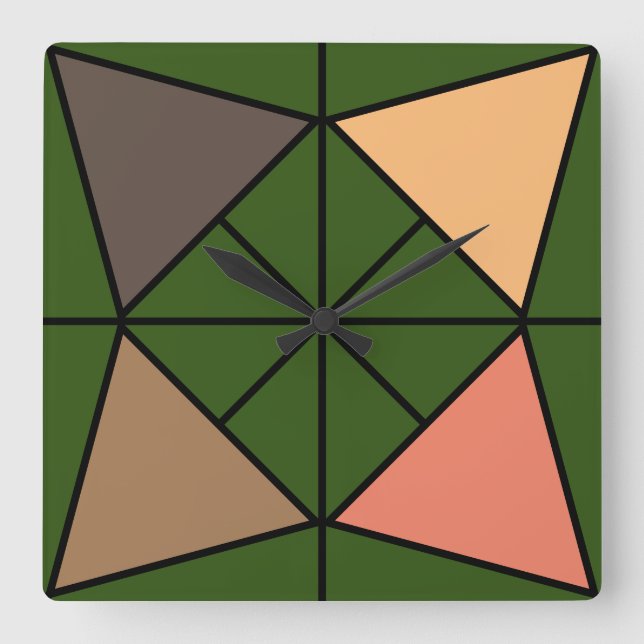 Horloge Carrée Triangle, triangulaire (Recto)