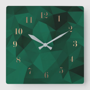 Horloge Carrée Triangles polygonaux impression géométrique