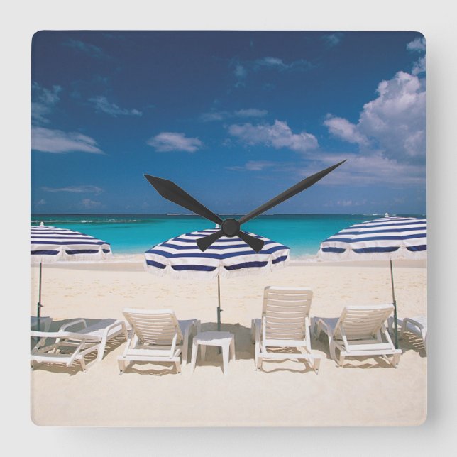 Horloge Carrée Tropical Beaches | Tropical Beach Anguilla (Recto)