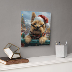Horloge Carrée Trottinette Cairn Terrier Chien Montagnes Russes N