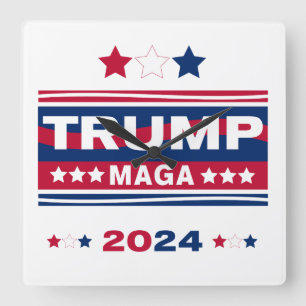 HORLOGE CARRÉE TRUMP~MAGA~2024