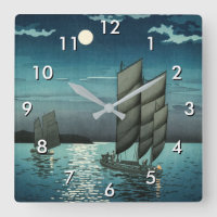 Tsuchiya Koitsu - Bateaux à Shinagawa, Nuit