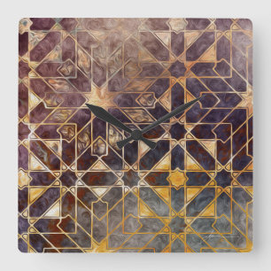 Horloge Carrée Tuiles mystiques I