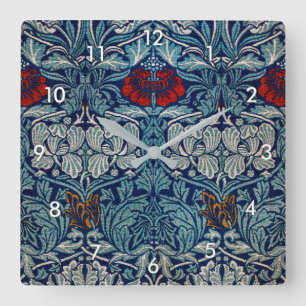 Horloge Carrée Tulip et Rose, William Morris