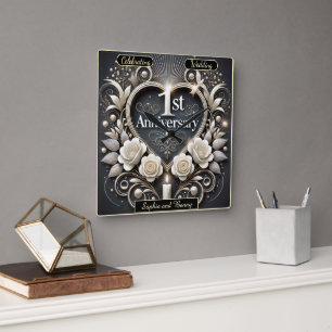 Horloge Carrée Un coeur de papier étonnant pour l'amour