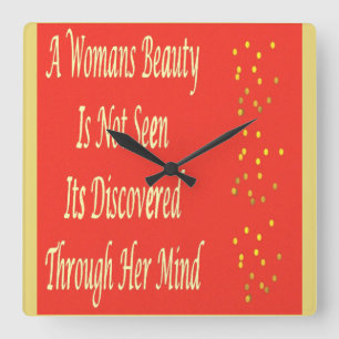 Horloge Carrée Un poème de message de beauté pour les femmes insp