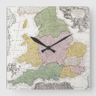 Horloge Carrée Une carte de l'Angleterre   1760