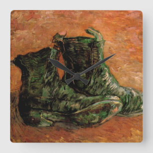 Horloge Carrée Une paire de chaussures par Vincent van Gogh