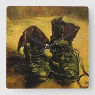 Horloge Carrée Une paire de chaussures par Vincent van Gogh