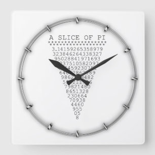 Horloge Carrée Une tranche de graphique de pi