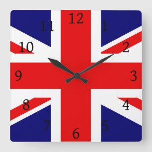 HORLOGE CARRÉE UNION JACK - LE DRAPEAU BRITANNIQUE
