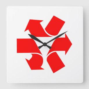 Horloge Carrée Unrecycle Symbole