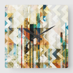 Horloge Carrée Urbain Chevron II