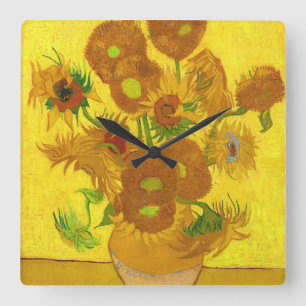 Horloge Carrée Van Gogh Quinze Tournesols Dans Un Vase Art