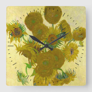 Horloge Carrée Van Gogh Sunflowers Timepiece