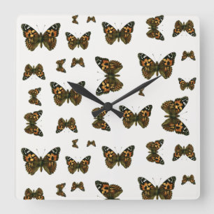 Horloge Carrée Vanessa cardui - The Painted Lady Butterfly