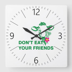 Horloge Carrée Veganisme