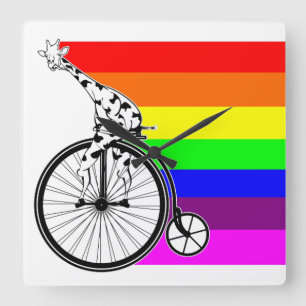 Horloge Carrée Vélo gay pride