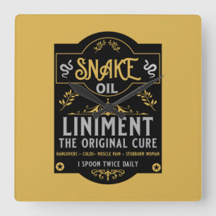 Horloge Carrée Vendeur d'huile de serpent cadeaux amusants pour l
