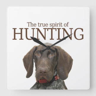 Horloge Carrée Véritable esprit de chasse grizzli